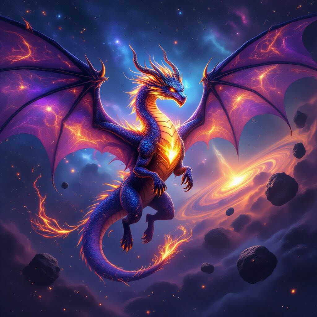 Cosmic Dragon of Nebulae and Fire Soars Through Space