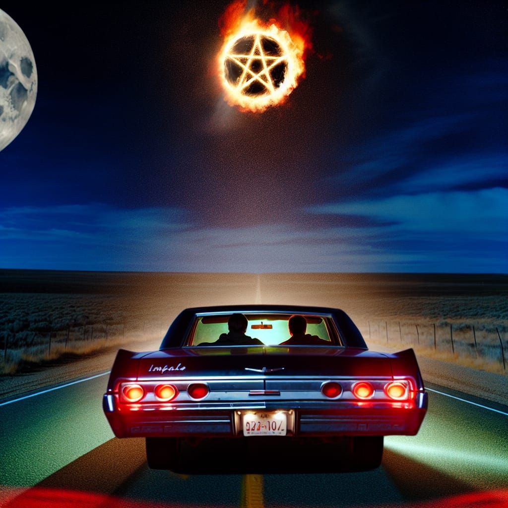 1967 Impala Under a Fiery Pentacle