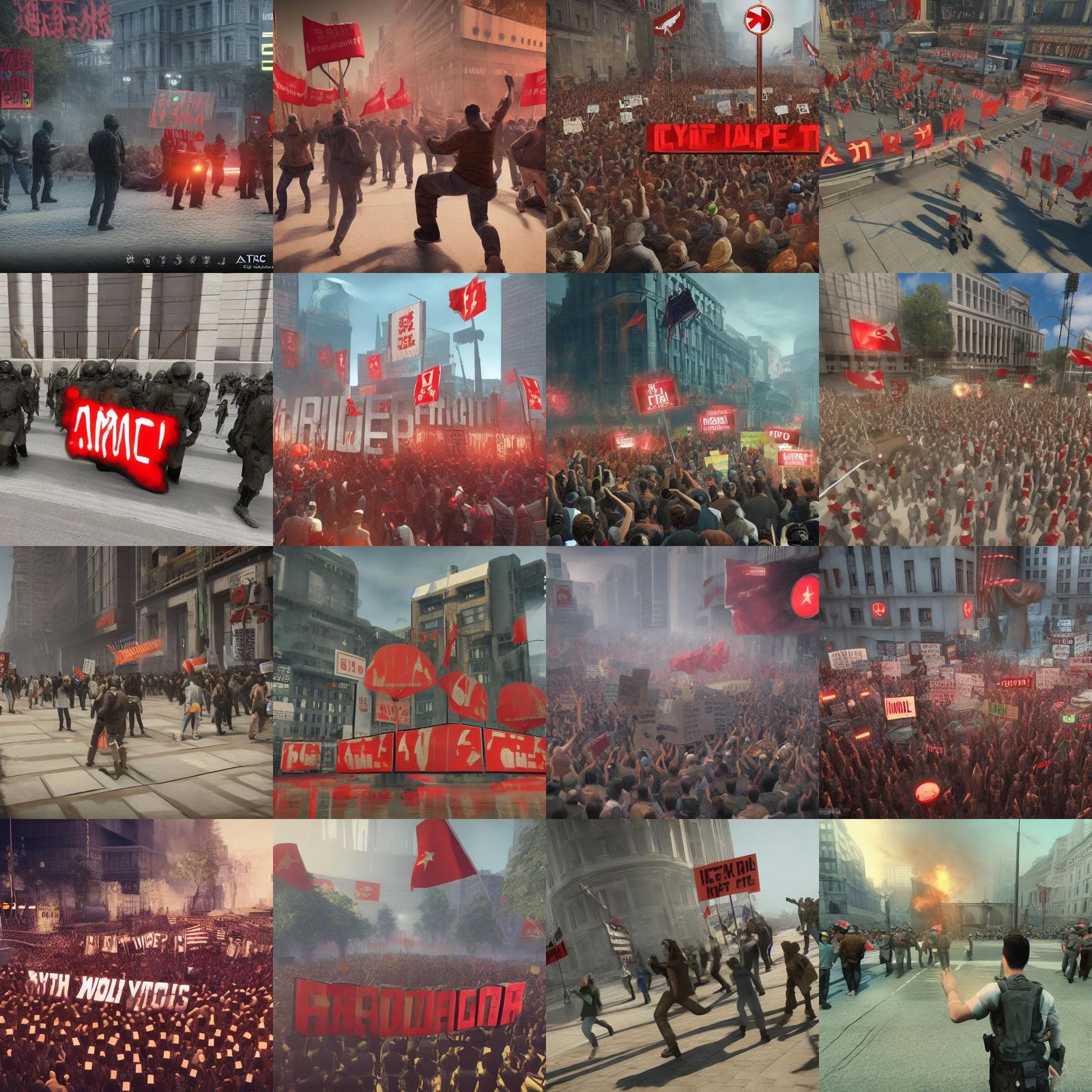 AI IS COMMUNISM Protest Sign in 3D