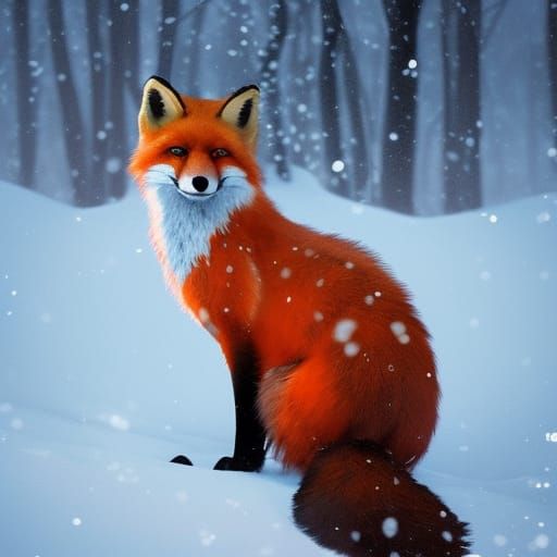 Fox in Snow: Dynamic Lighting Concept Art