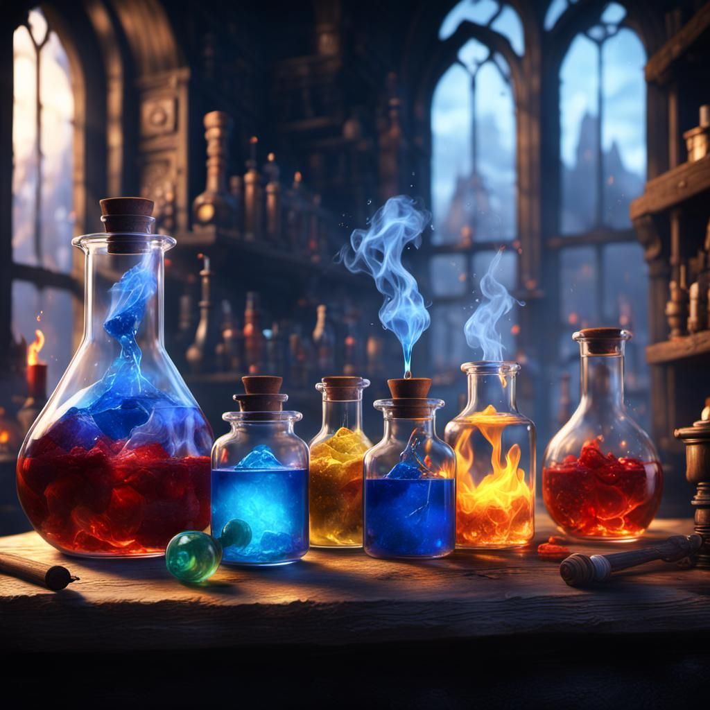 Alchemist Creates Potions in Old House