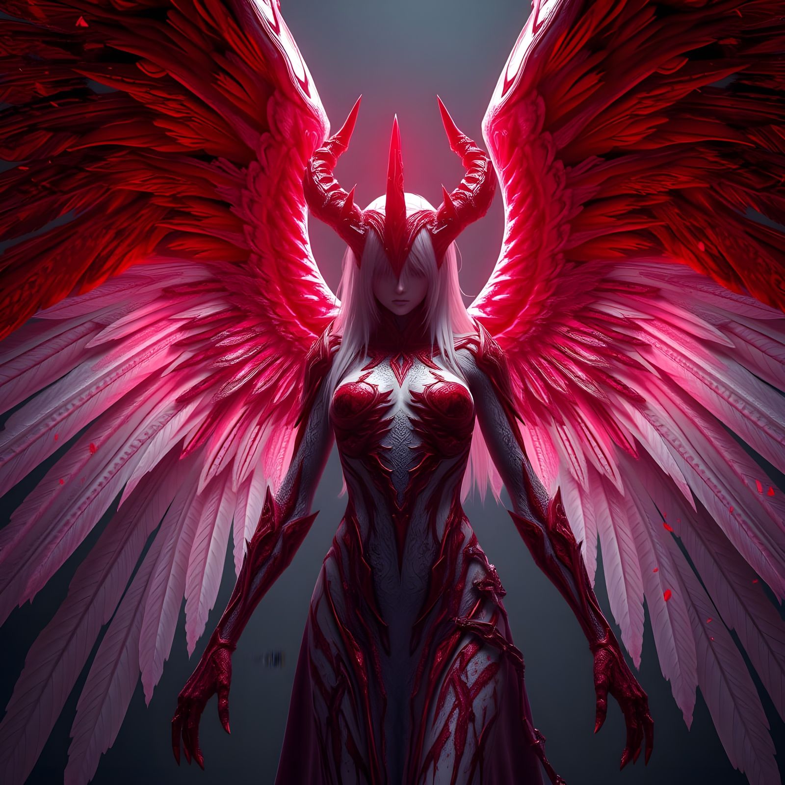 Surreal Bloody Angel in 3D Anime Art