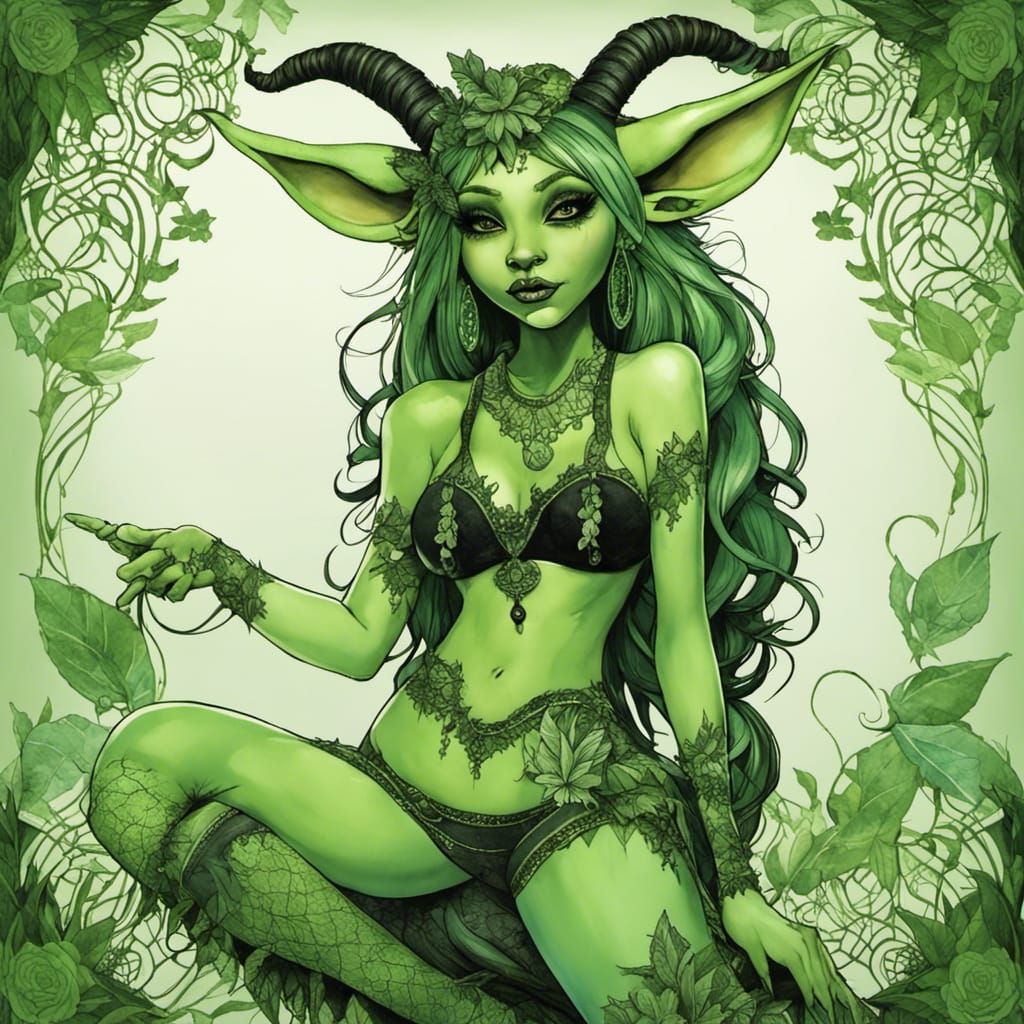 Cute Forest Troll Blowing Kiss, Watercolor Style