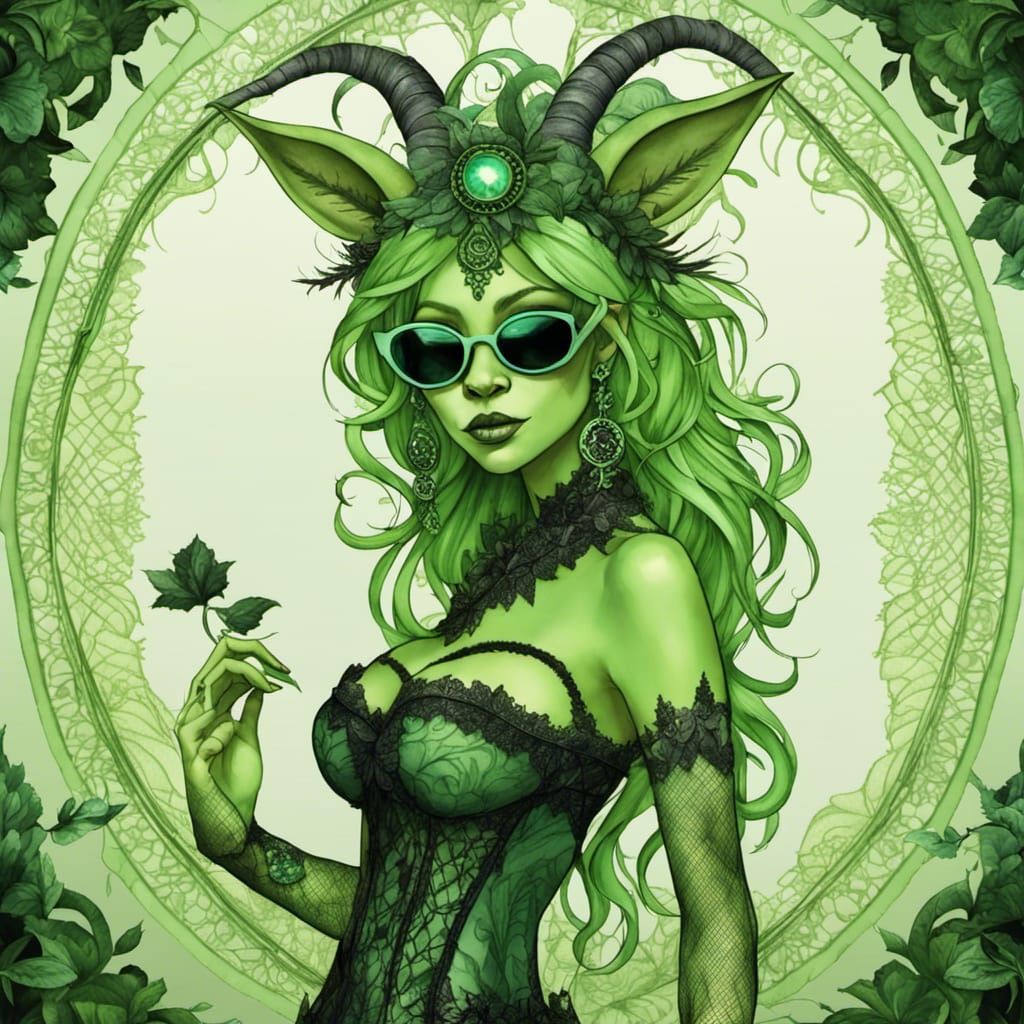 Female Forest Troll Blowing Kiss: Watercolor Illustration