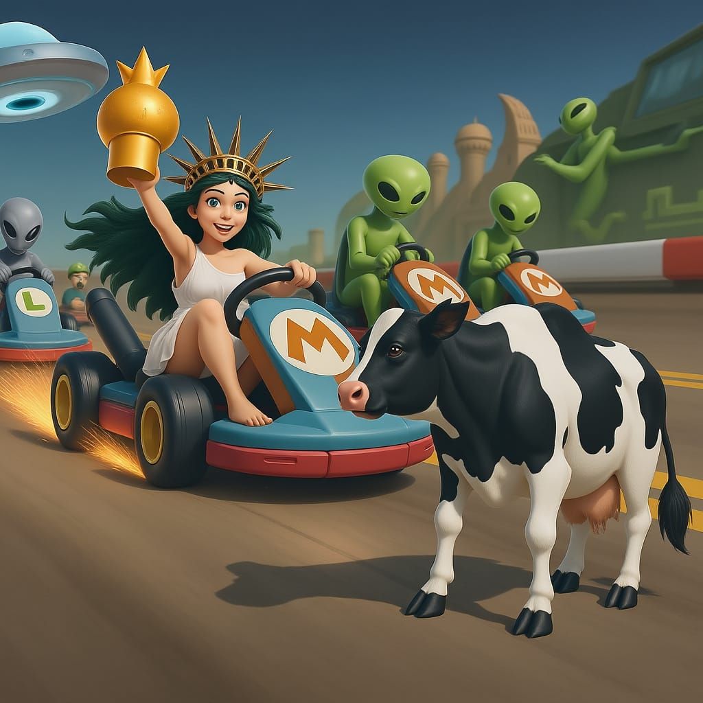 Cow on Racetrack: A Unique Perspective