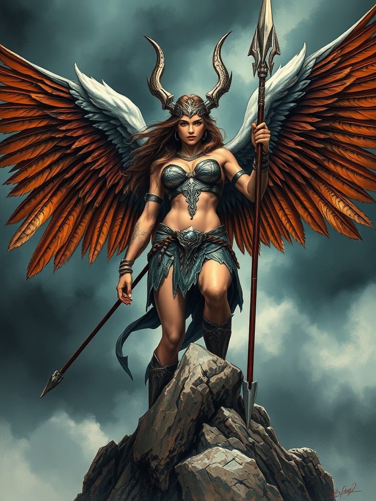 Valkyrie Warrior Portrait in Heroic Fantasy Style