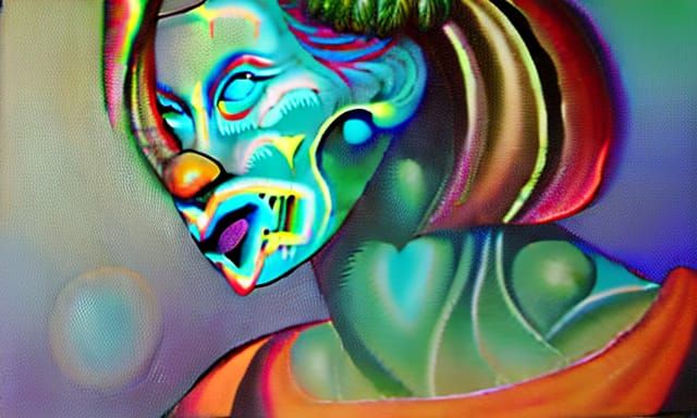 Elegant Retro-Futuristic Muse in Graffiti Art Style