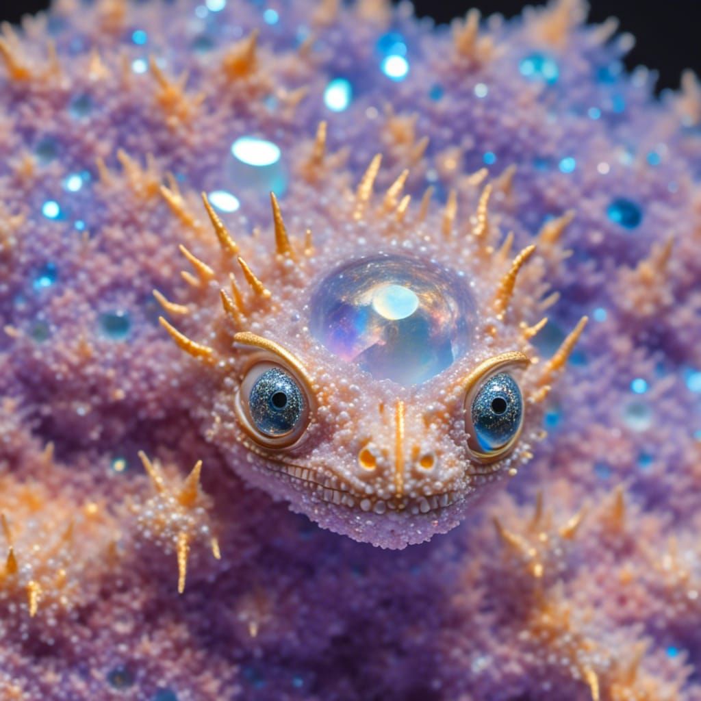 Frosted Crystal Opal Dragon Hatchling Microportrait