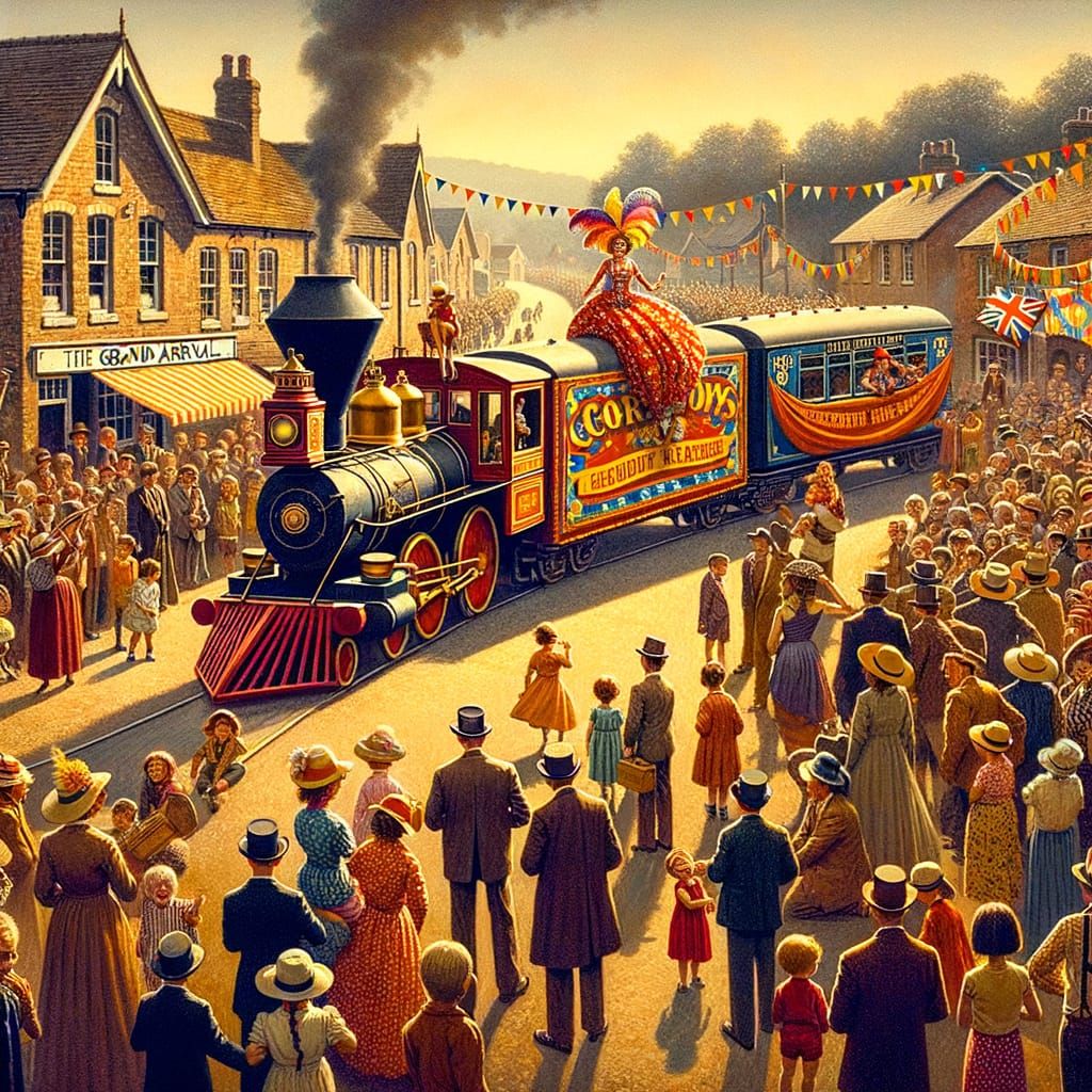 Vintage Circus Train Arrives in Rural Town