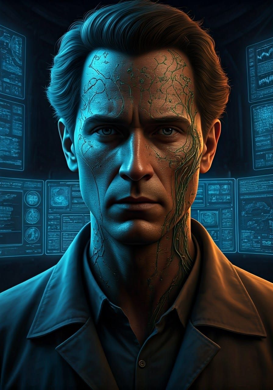 Cyberpunk Engineer Tests Brain Shield Device