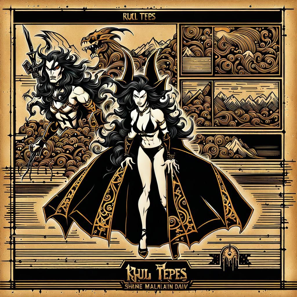 Krul Tepes in Leather: Comic Book Style Art