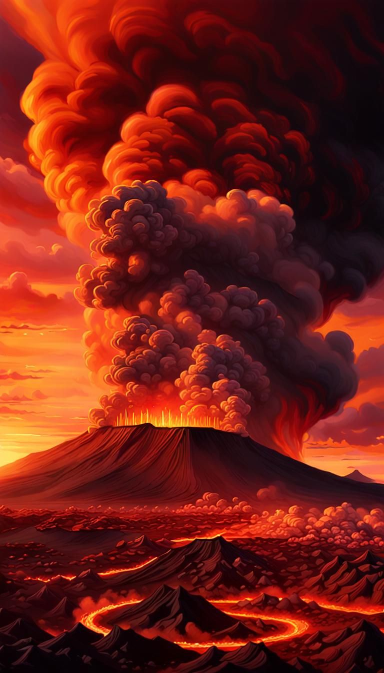 Volcanic "Boom!" Text Art in Cinematic Style