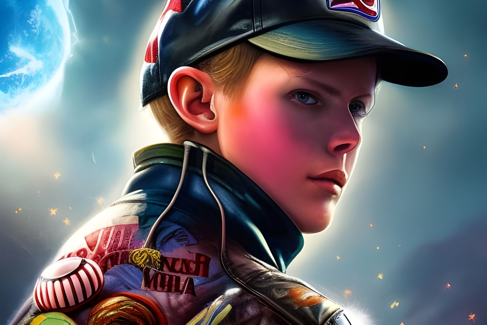 Boy with Shotgun and Burger, Photorealistic Digital Art