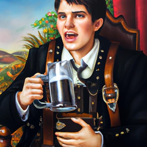 German man with bier