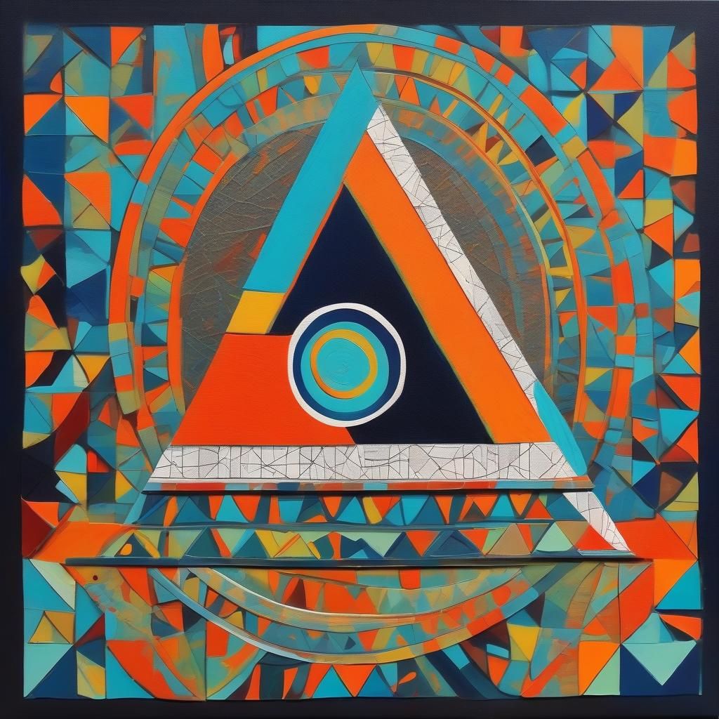 Triangle and Circle's Whimsical Walk: Abstract Art