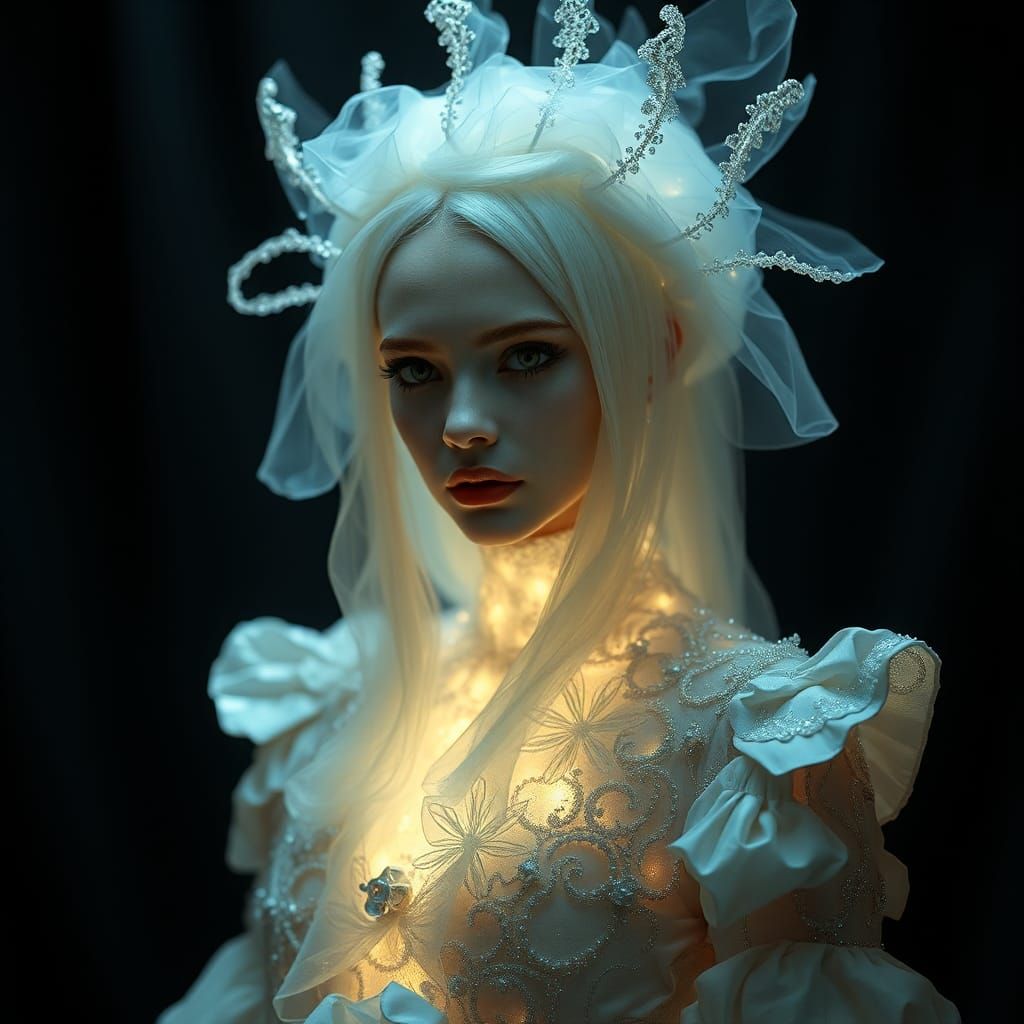 Ethereal Portrait in Avant-Garde Architectural Style