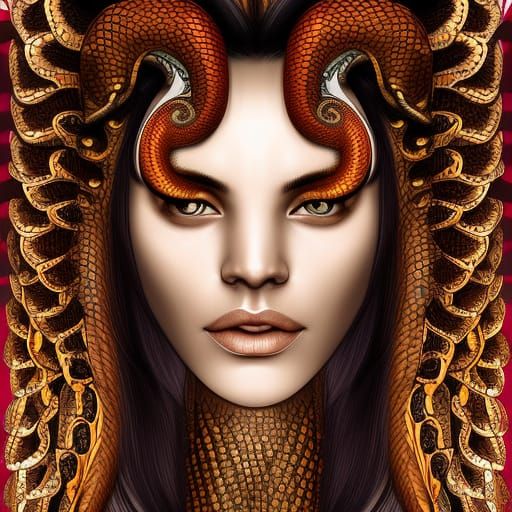 Alluring Naga Portrait with Ornate Scales