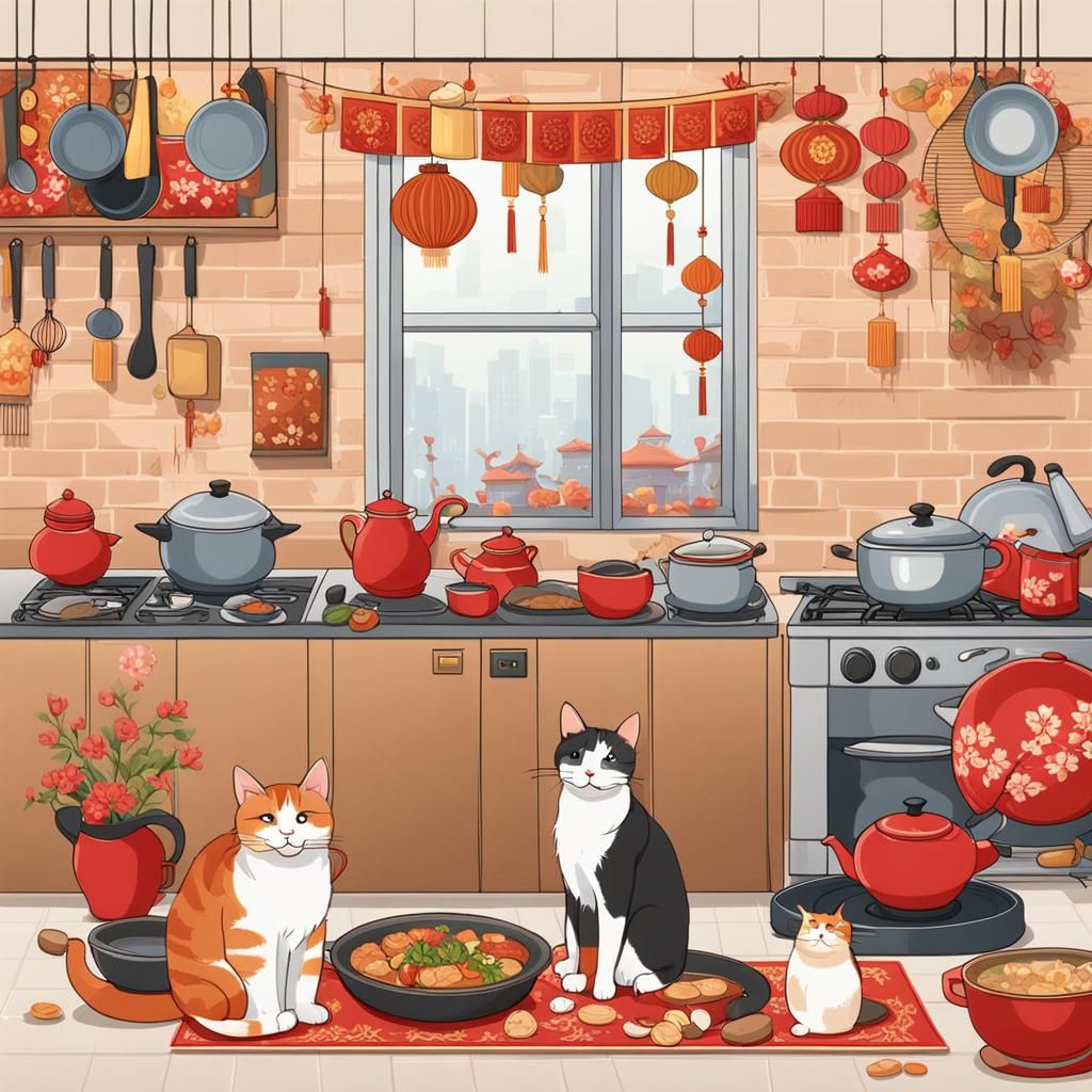Festive Feline: A Chinese New Year Celebration