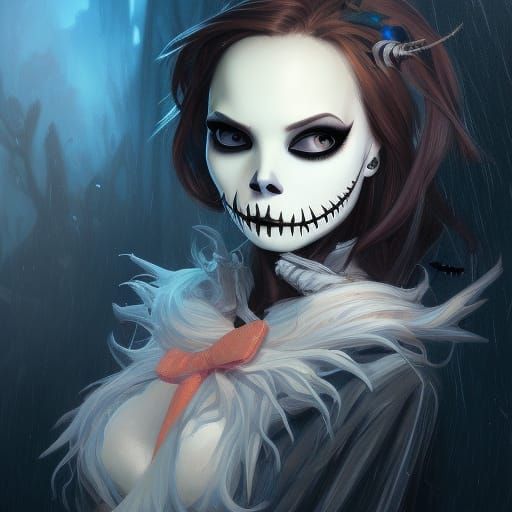 Nightmare Before Christmas Portrait in Digital Art Style