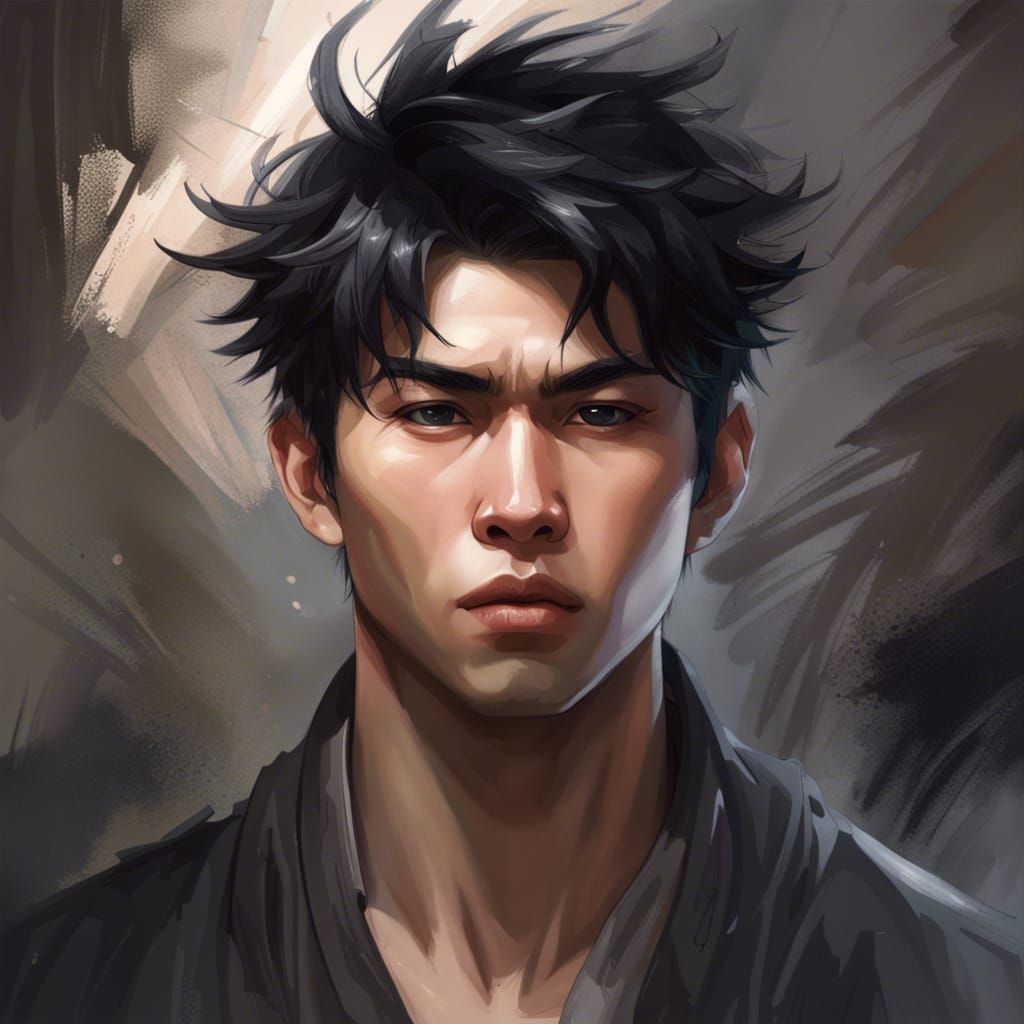 Detailed Portrait of a Young Man in Digital Art Style