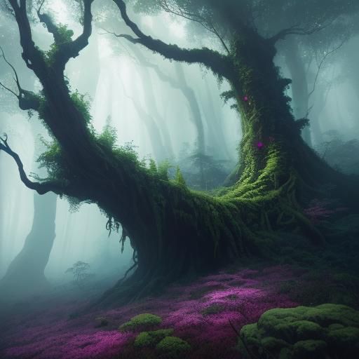 Spectral Being in Ancient Forest Concept Art