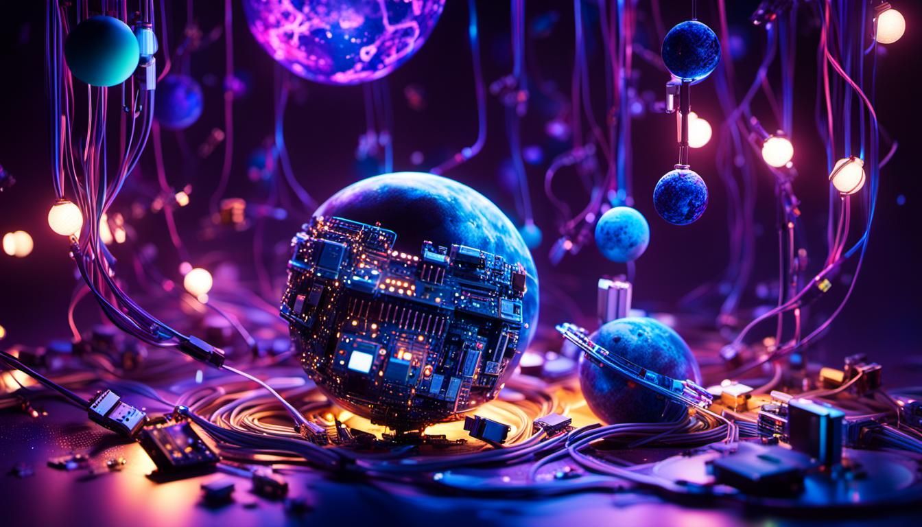 Cyberpunk Planets Made from Electronic Waste