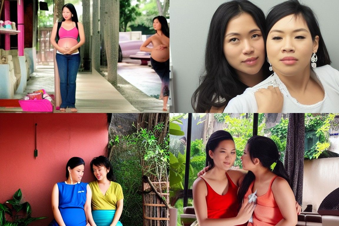 Realistic Movie Still: Pregnant Thai Women