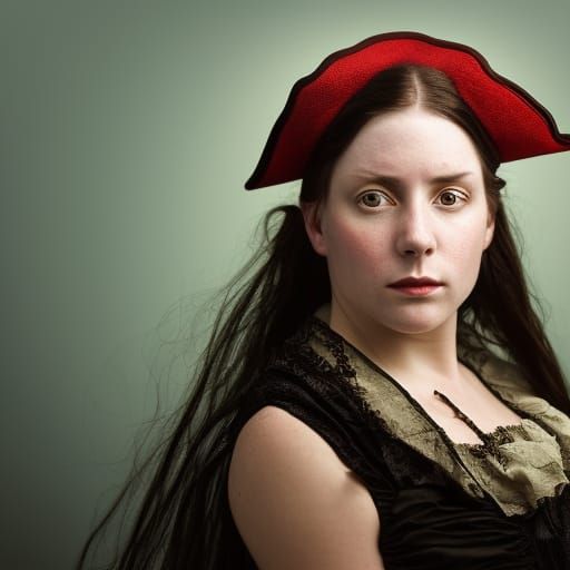 Victorian Female Pirate Portrait in Studio Lighting