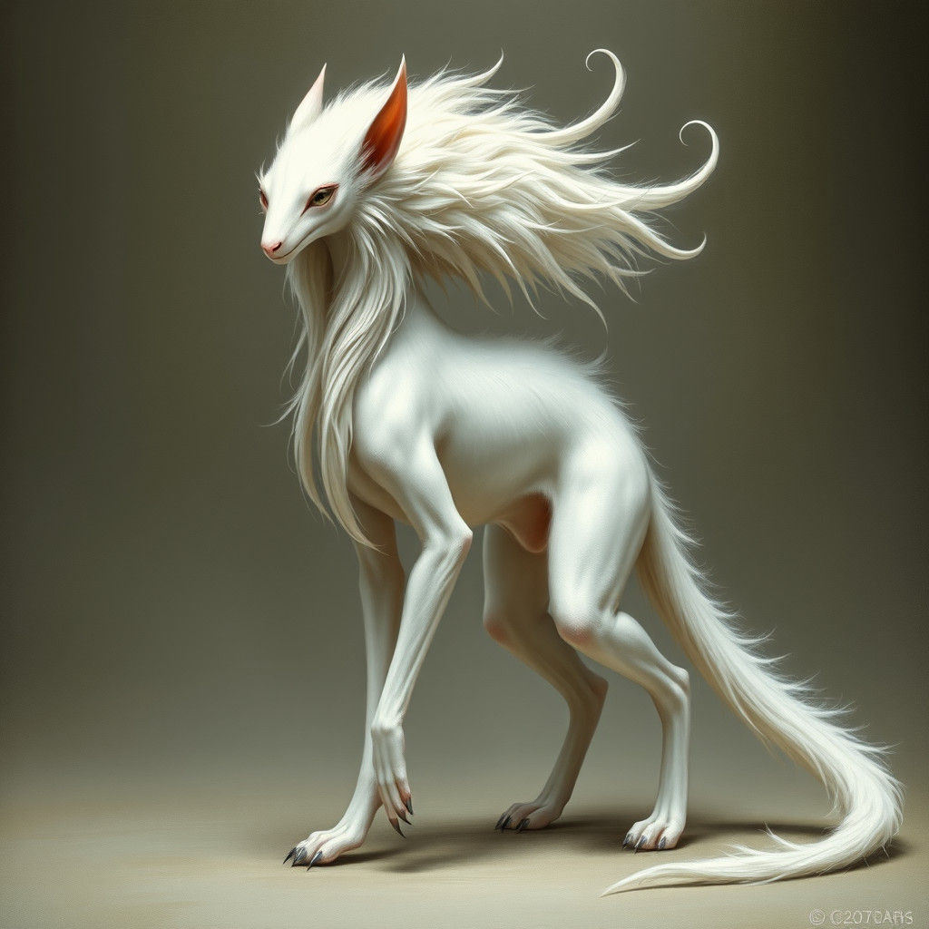 Mystical Feline Creature in Surrealist Style