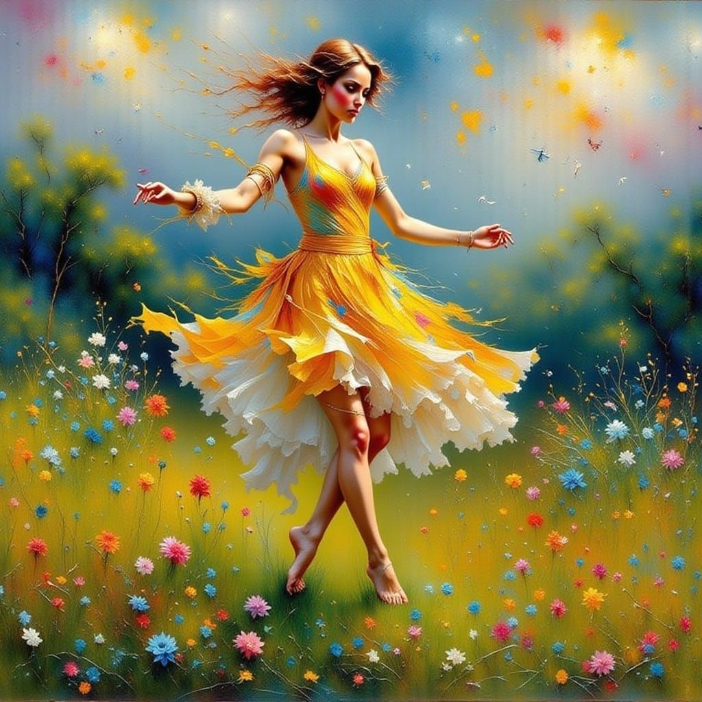 Barefoot Dance in Lush Green Grass