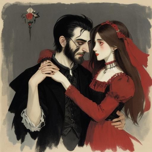 Vampire's Gift: An Abstract Expressionist Scene