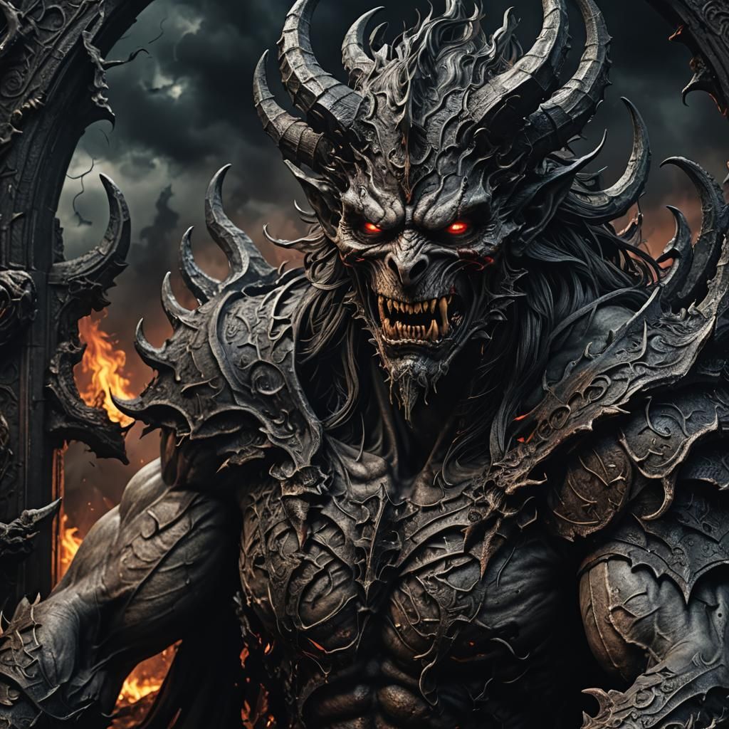 Hyperrealistic Demon of Darkness and Hell