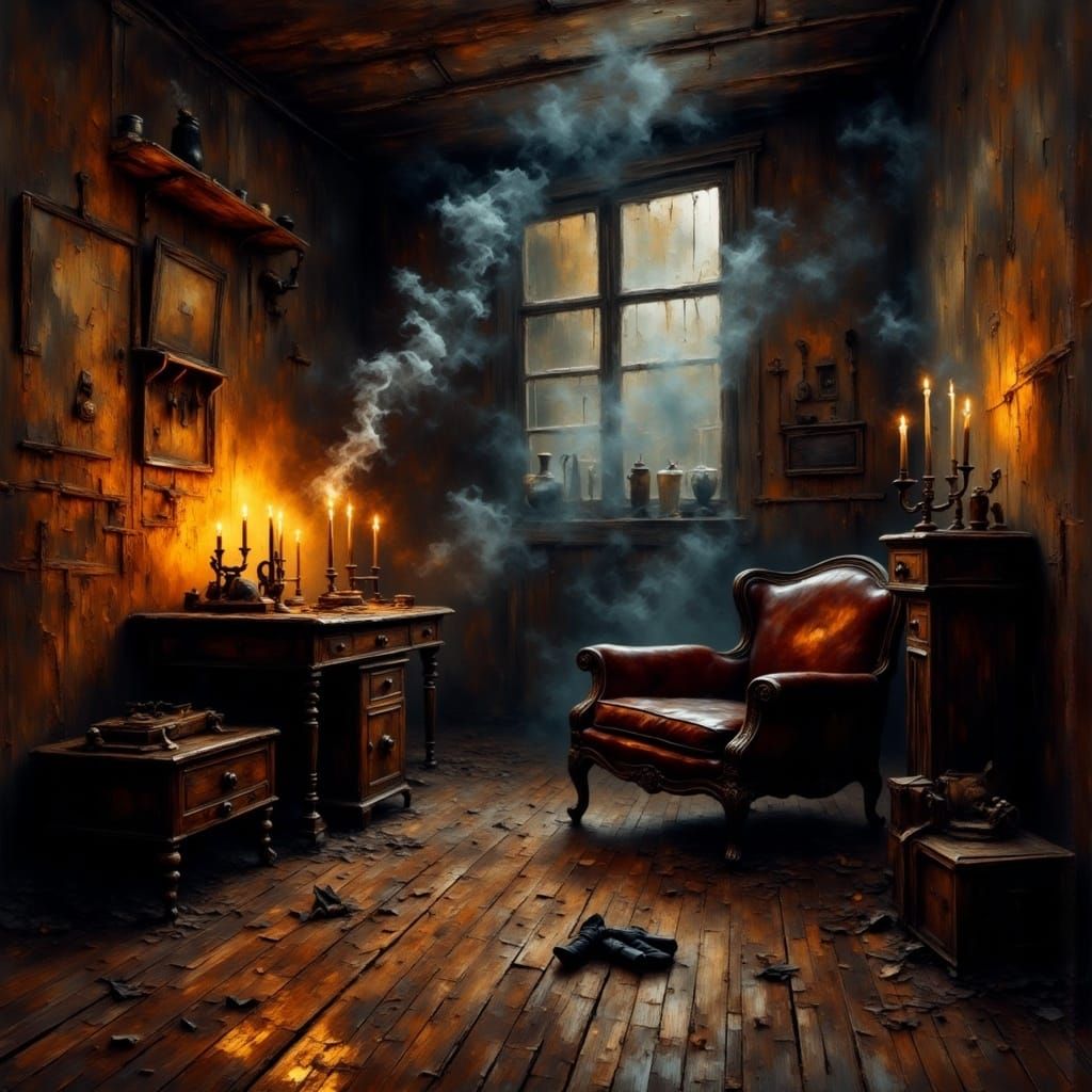 Gritty Noir-Inspired Den of Thieves Scene in Smokey Grunge S...