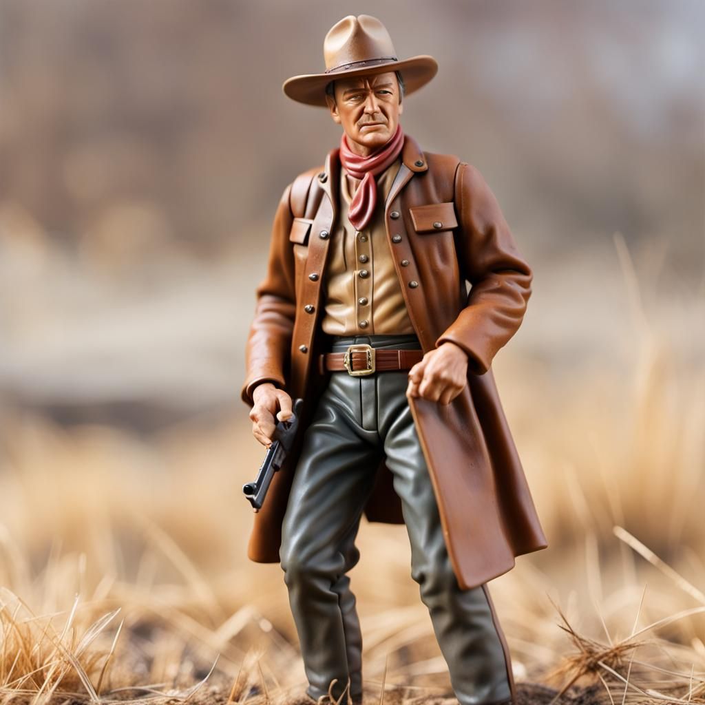 John Wayne Action Figure on the Prairie