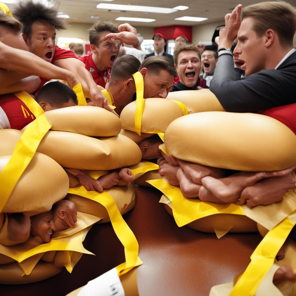Fraternity Hazing Ritual at McDonald's: Surreal Image