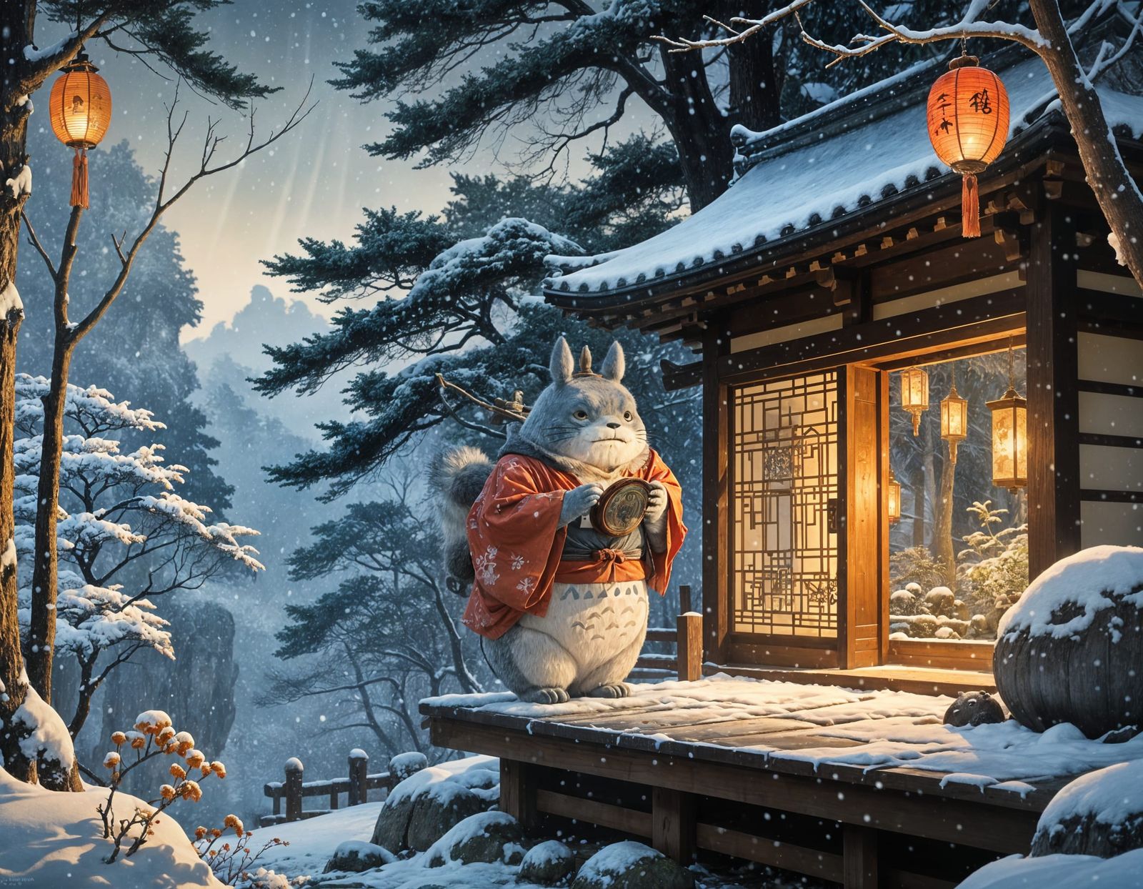 Totoro Offers at Traditional Shinto Shrine