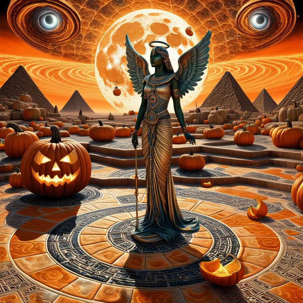 Surreal Angel Drinks Wine Under Moon: Photorealistic Portrai...