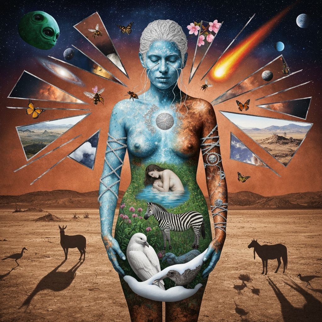 Mystical Shaman with Bioluminescent Inner Oasis in Neon Mira...