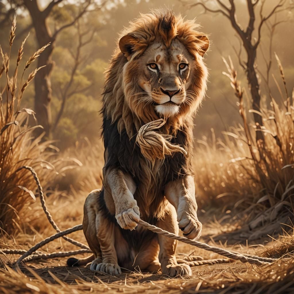 Lion Freed by Mouse: Heroic Pixar-Style Concept Art