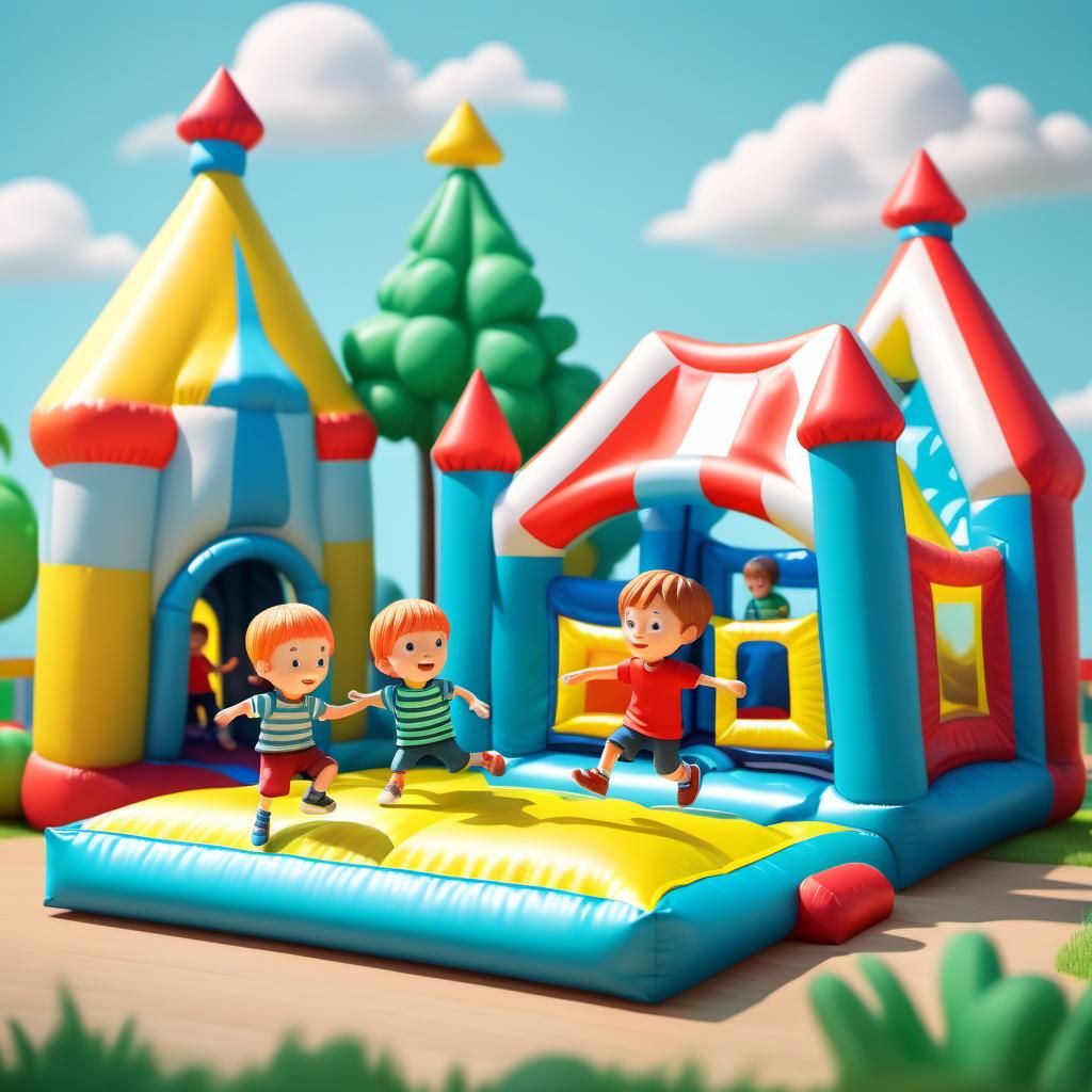 Children's Bouncy House Fun in 3D Diorama
