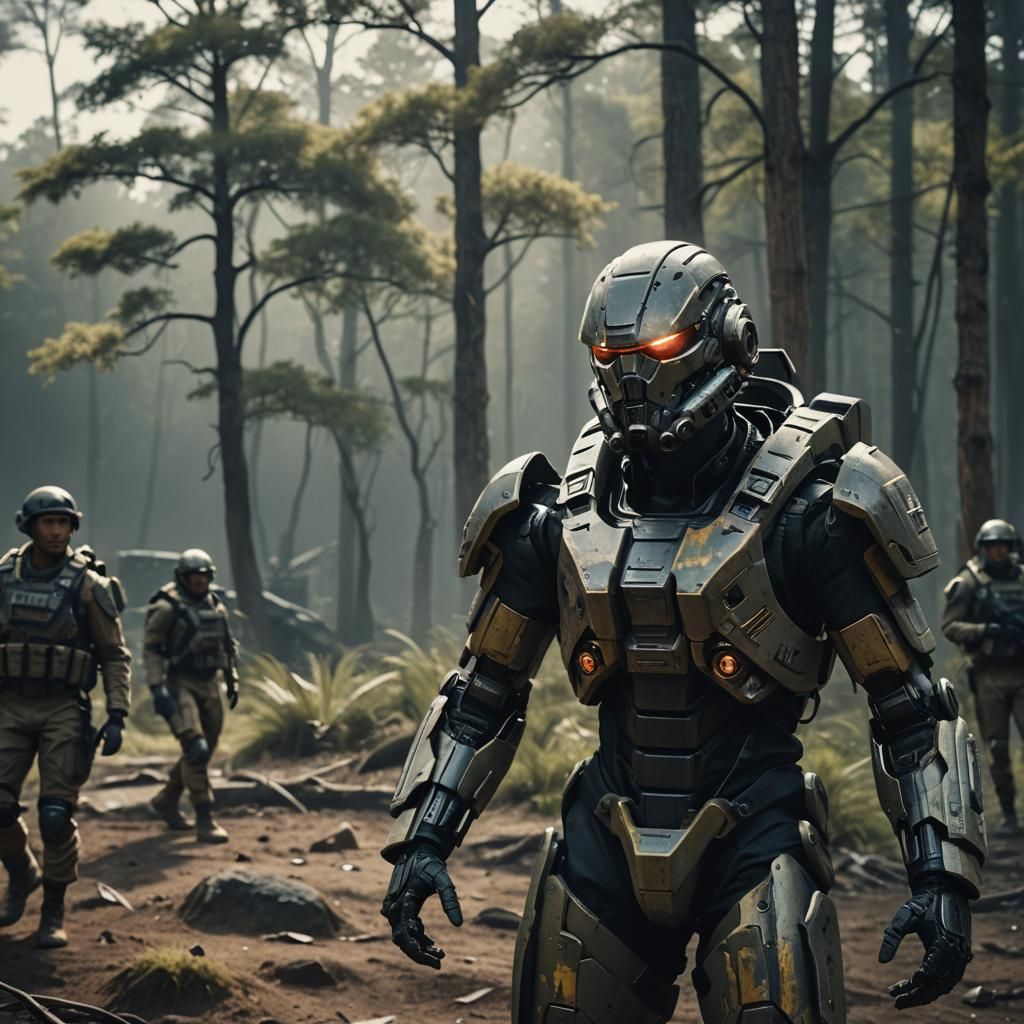 Cinematic AI Soldier Film Still