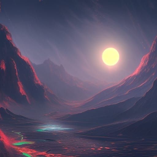 Detailed Matte Painting of Our Solar System