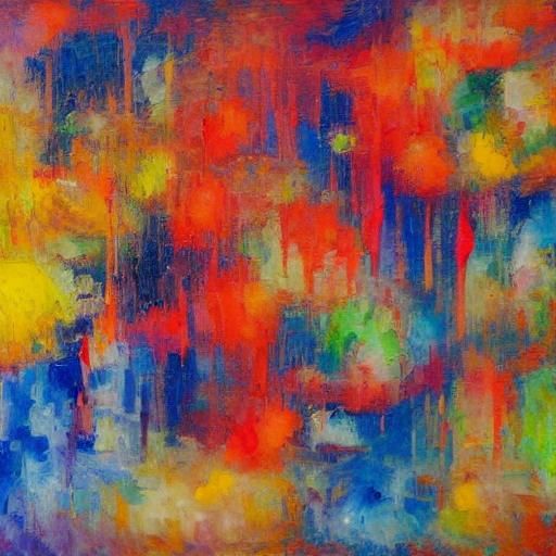 Humans in Spacecraft: Neo-Impressionist Expressionist Oil Pa...