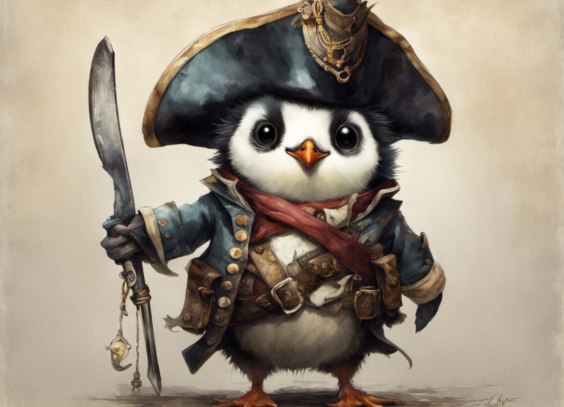 Penguin Pirate Adventure in Fantasycore Style