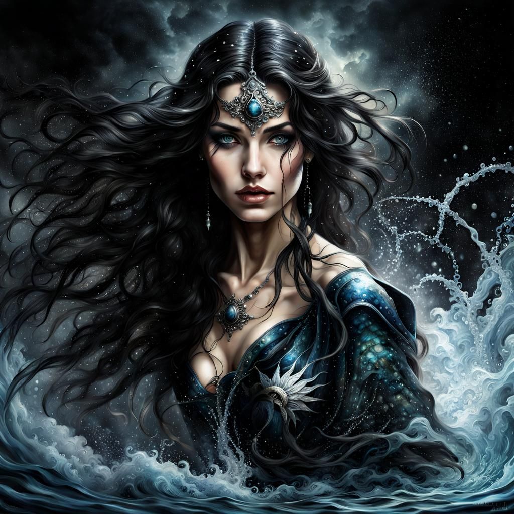 Aquarius Woman in Luis Royo Style