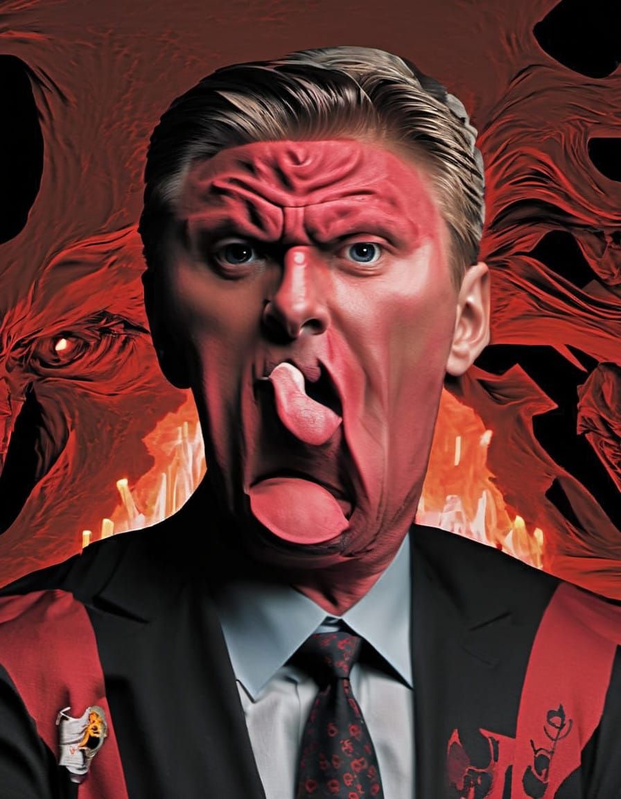 Surreal Portrait of a Demon in Disguise