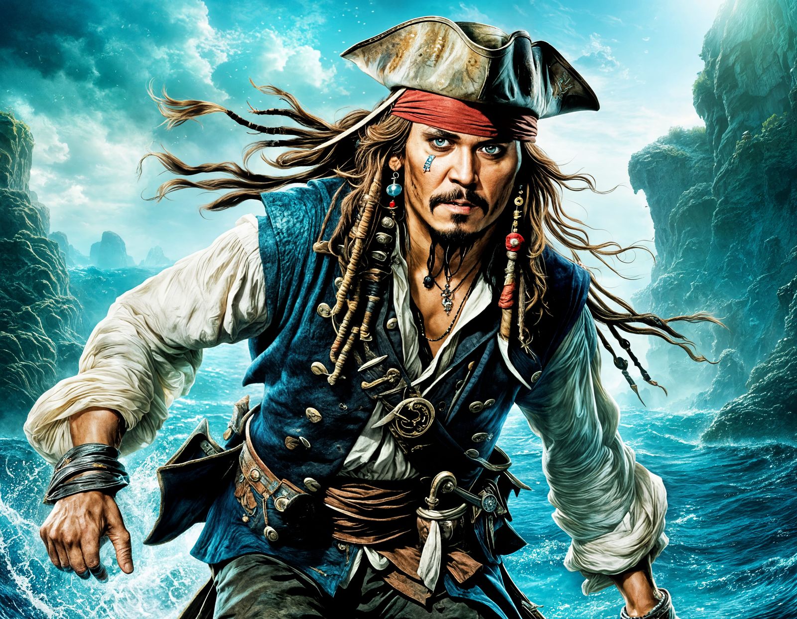 Jack Sparrow Runs Underwater: Pirates of the Caribbean