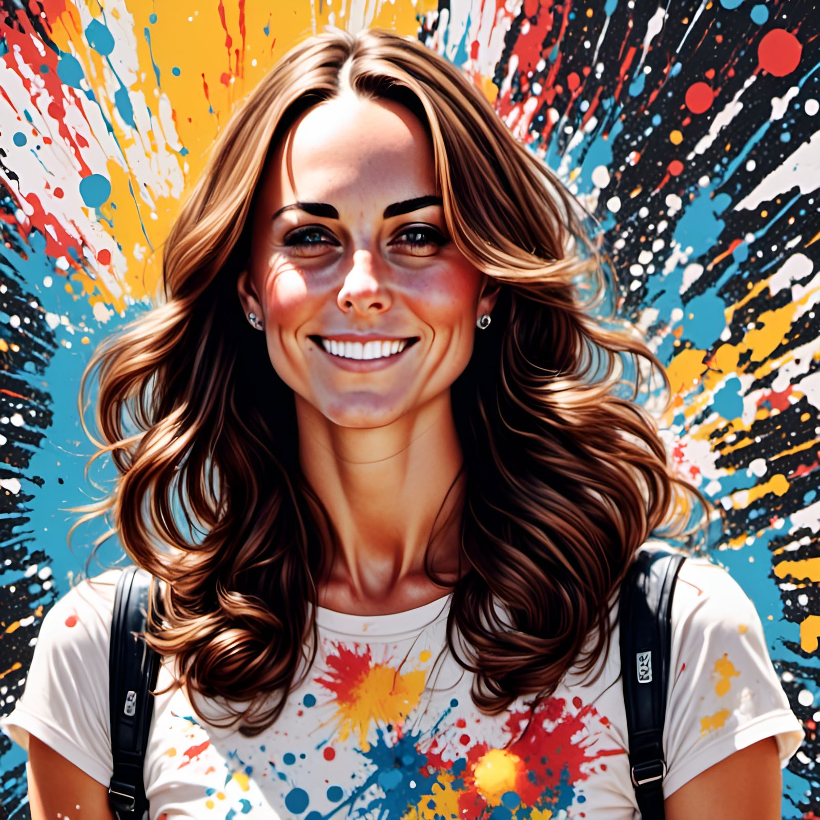 Kate Middleton Skateboarding: Graffiti Art Portrait