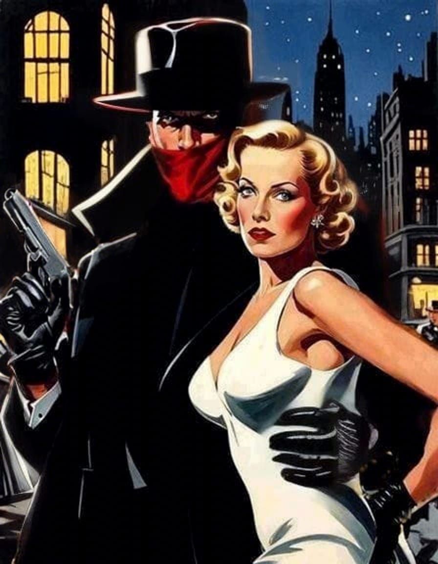 Film Noir: Shadow and Woman in White, 1930s NYC