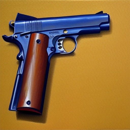 M1911 Pistol as Oil Painting
